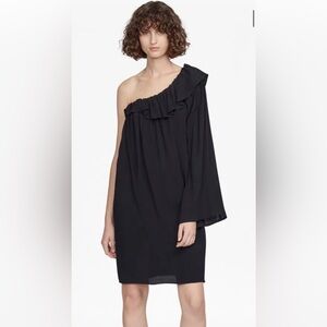 French Connection Evening Dew one shoulder dress with ruffle